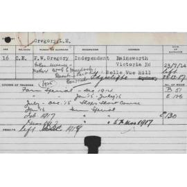 GREGORY, LH (Special Course - Farms and Shops)