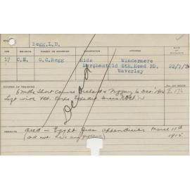 BEGG, Lancelot D'Arcy (Short Course - Orchard & Piggery)