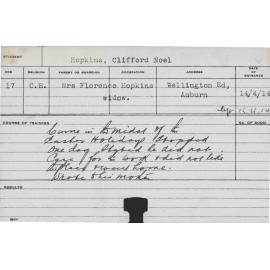 HOPKINS, Clifford Noel (Course Not Identified)