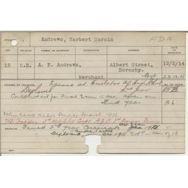 ANDREWS, Herbert Harold (Hawkesbury Diploma of Agriculture (HDA))