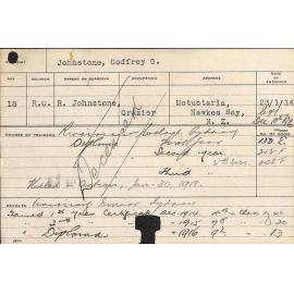 JOHNSTONE, Godfrey G (Hawkesbury Diploma of Agriculture (HDA))