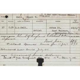 HALL, Basil Y (Special course - Orchard)