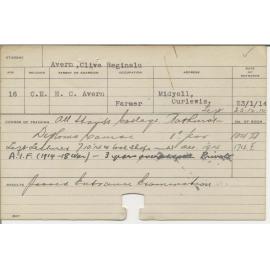 AVERN, Clive Reginald (Hawkesbury Diploma of Agriculture (HDA))