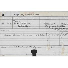 HOUGHTON, Charles John (Short course - Orchard)