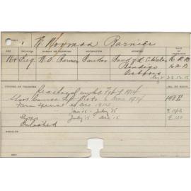 BARNIER, William Norman (Short Course - Experimental Plots, Special Course - Farm & Shops & Practical Courses)