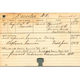 DOSSETOR, HAJ (Hawkesbury Diploma of Agriculture (HDA). Special Course - Dairy)