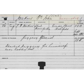 HOSKINS, W John (Special course - Piggery)