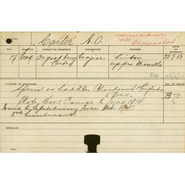 CARTER, AO (Short Course - Plot & Special Course - Saddlery, Blacksmith & Carpenter)