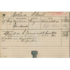 COHEN, E Carl (Special Course - Farm, Trades, Saddlery & Carpenter)