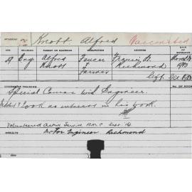 KNOTT, Alfred (Special Course - Engineer)
