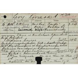 LEVY, Norman A (Diploma Course)