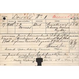 DOWNES, WH (Hawkesbury Diploma of Agriculture (HDA)/ Hawkesbury Diploma in Dairy (HDD))