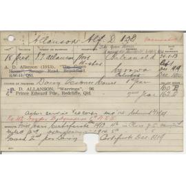 ALLANSON, Alfred D (Hawkesbury Diploma in Dairying (HDD))