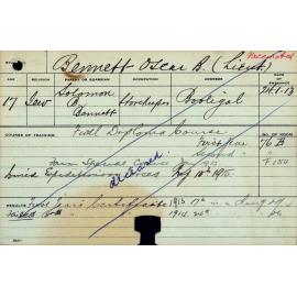 BENNETT, Oscar B (Hawkesbury Diploma of Agriculture (HDA) (First Year Certificate) Special Course - Farm)