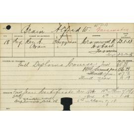 BRAIN, Alfred W (Hawkesbury Diploma of Agriculture (HDA))