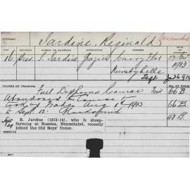 JARDINE, Reginald (Full Diploma Course)
