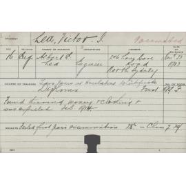 LEA, Victor (Diploma)
