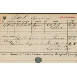 CORK, Stanley (Special Course - Dairy, Carpentry, Saddlery & Blacksmith)