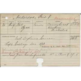 ANDERSON, Eric V (First Year Certificate - Agriculture)