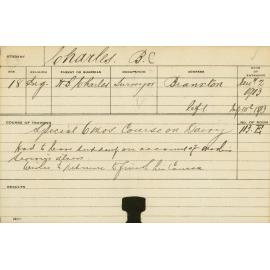 CHARLES, BC (Special Course - Dairy)