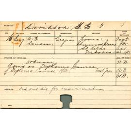 DAVIDSON, H (Hawkesbury Diploma of Agriculture (HDA))