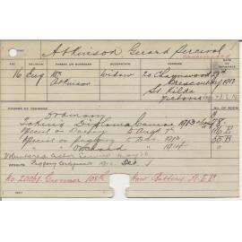 ATKINSON, Gerard Percival (Certificate - Piggery & Special Course in Dairy & Orchard)