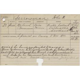 BARROWMAN, John H (Certificate - Full Dairy)