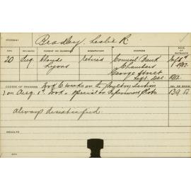 BRADLEY, Leslie R (Special courses - Poultry and Experimental Plots)