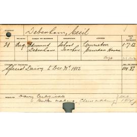 DEBENHAM, Cecil (Hawkesbury Diploma of Agriculture (HDA) - Special course - Dairy)