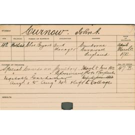 CURNOW, John A (Poultry special course & experimental plots)