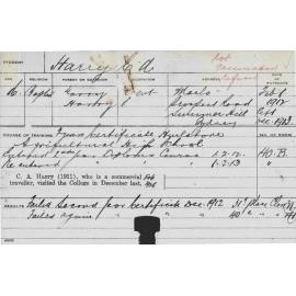 HARRY, CA (Hawkesbury Diploma of Agriculture (HDA) (Second Year Certificate))