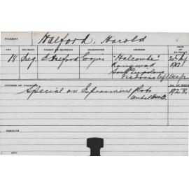 HALFORD, Harold (Special courses - Experimental Plots)