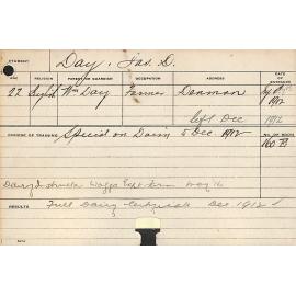 DAY, Jas D (Hawkesbury Diploma of Agriculture (HDA) - Special course - Dairy)