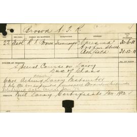 BROWN, ATR (Certificate - Dairy)