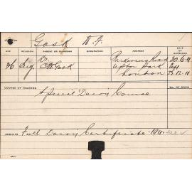 GASK, Harold F (Certificate - Dairy)