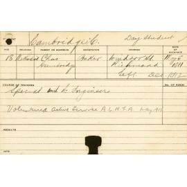 CAMBRIDGE, Charlie (Special (?) Engineer)