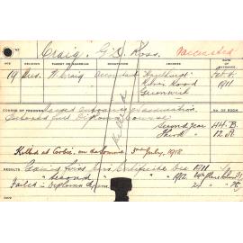 CRAIG, GD Ross (Certificate - First & Second year)