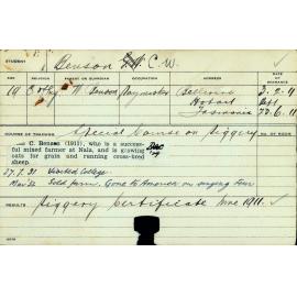 BENSON, Charles W (Certificate - Piggery)
