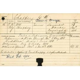 CHAFFEY, Clarence Mervyn (Special Courses - Experimental Plots, Saddlery, Orchards & Ordinary)