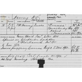 HARVEY, Horace L (Short course - Carpenter and Saddlery and Blacksmith & Special course - Piggery & Special on Farm)