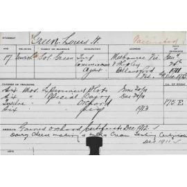 GREEN, Louis H (Special course - Dairy, Piggery, Experimental Plots & Orchard)