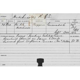 HUTCHISON, RS (Diploma Course & Special Farm Course)