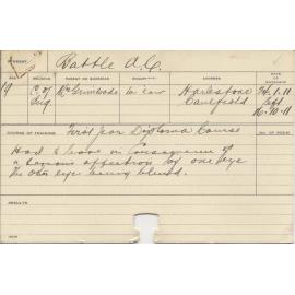 BATTLE, A G (Hawkesbury Diploma of Agriculture (HDA) (First Year Certificate))