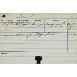 LYONS, LH (Training College Student)