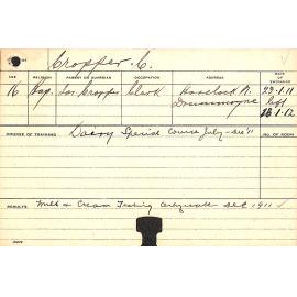 CROPPER, Charles (Certificate - Milk & Cream testing, Special Course - Dairy)