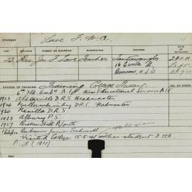 LOWE, Francis William Addison (Training College Student)