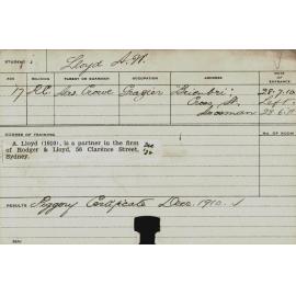 LLOYD, A N (Certificate - Piggery)