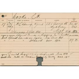 COOKE, Lance H (Special in Piggery, Dairy & Orchard)