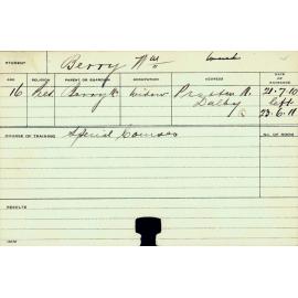 BERRY, W (Special Courses)