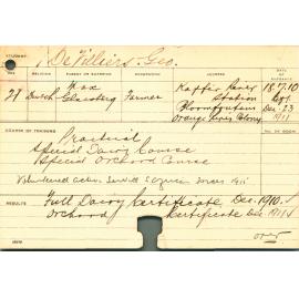 DEVILLIERS, George (Geo) (Certificate - Dairy & Orchard)